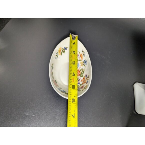 Aynsley Cottage Garden Bone China Egg Shaped Bowl Trinket Dish Floral Design - Picture 12 of 16